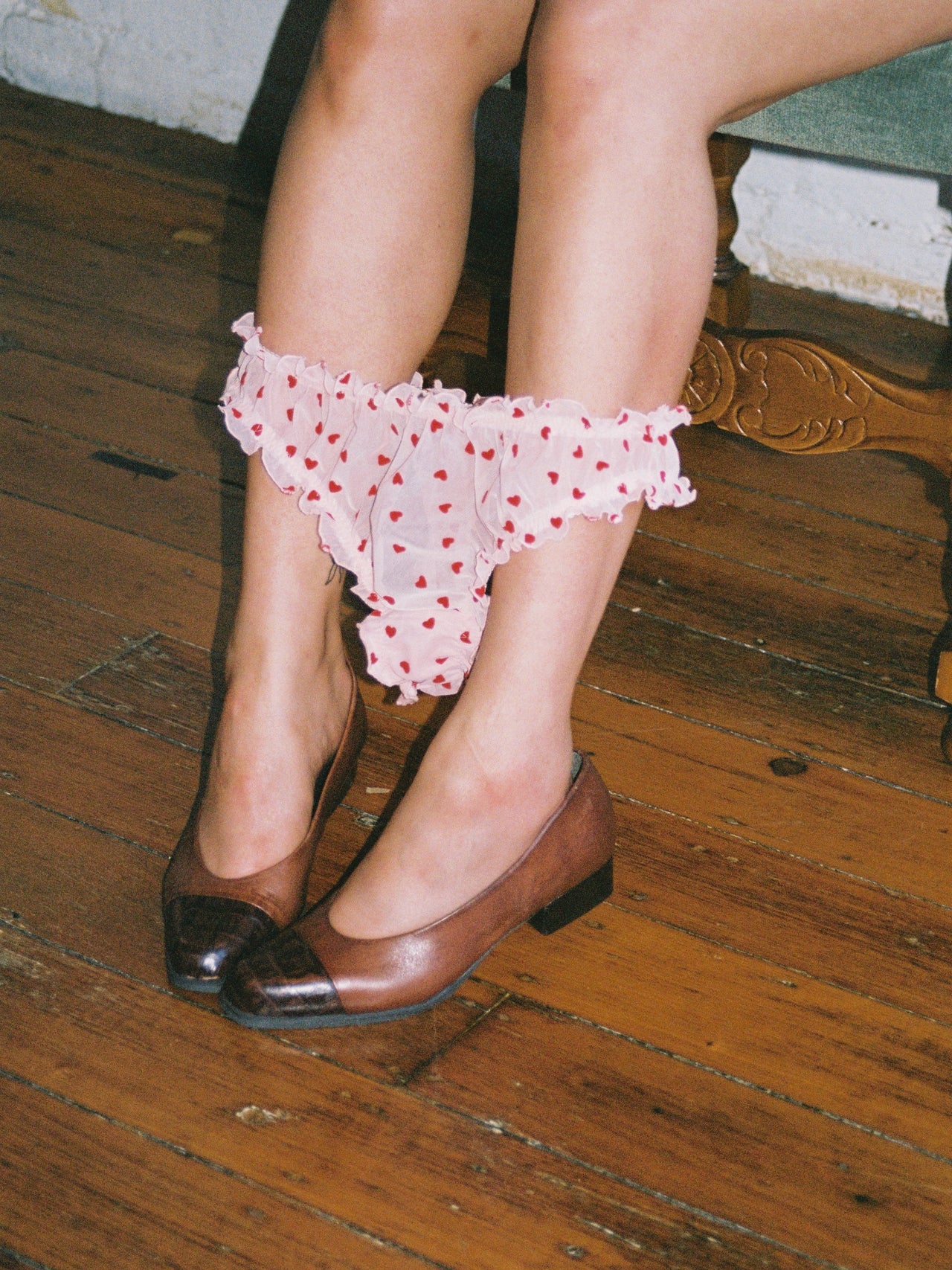 Peach Sweetheart Ruffly Thong
