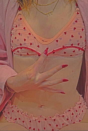 Peach Sweetheart Ruffly Thong